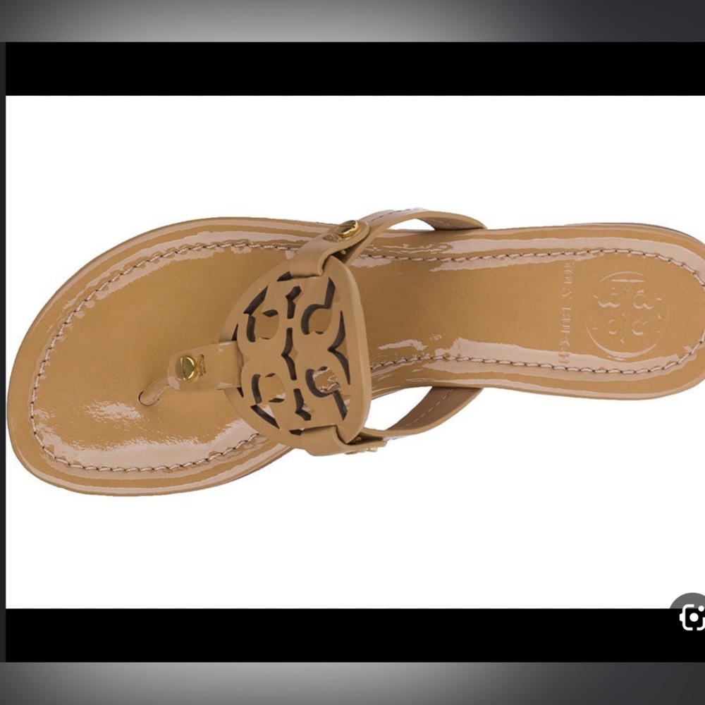 Tory Burch Miller Sandal Nude Patent Leather Size 7.5